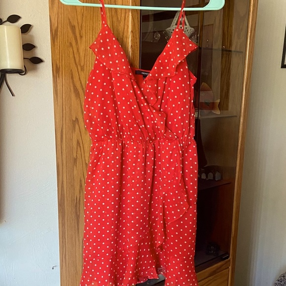🌺Forever 21 Red & White Polka Dot Ruffle Sundress - Picture 3 of 6
